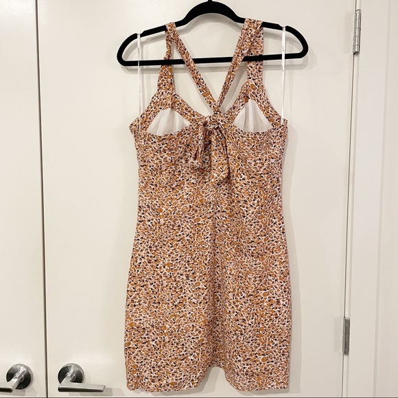 MINKPINK Nevaeh Mini Dress in Orange, Pink, White and Black Print Size Large - Picture 5 of 15